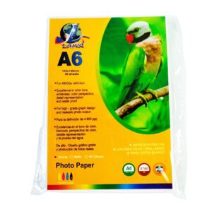 Papel Fotográfico Brillante 180g A6 - Paquete de 50 Hojas