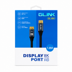 CABLE DISPLAY PORT A DISPLAY PORT 8K GL-404 DE 1.80 MTS GLINK