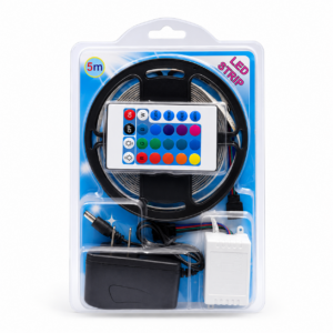 CINTA DE LUCES LED RGB DE 5 MT CON CONTROL REMOTO, SUPER